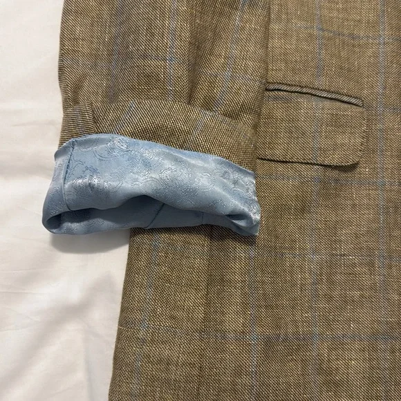 Men's lightweight Brown/blue silkBlazer